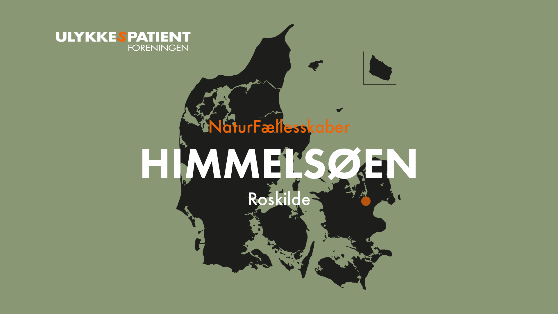 Danmarkskort med fokus på naturstedet Himmelsoeen