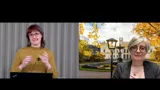 Skærmbillede af to kvinder på Poliokonference